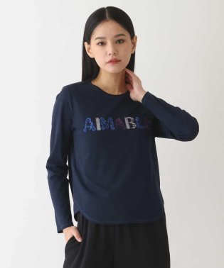 HIROKO BIS/スパンコールロゴTシャツ /洗える/506000799