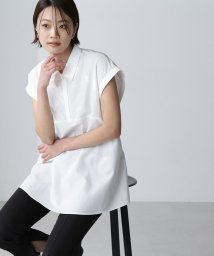 NATURAL BEAUTY BASIC/シャツカラーペプラムチュニックブラウス/506000965