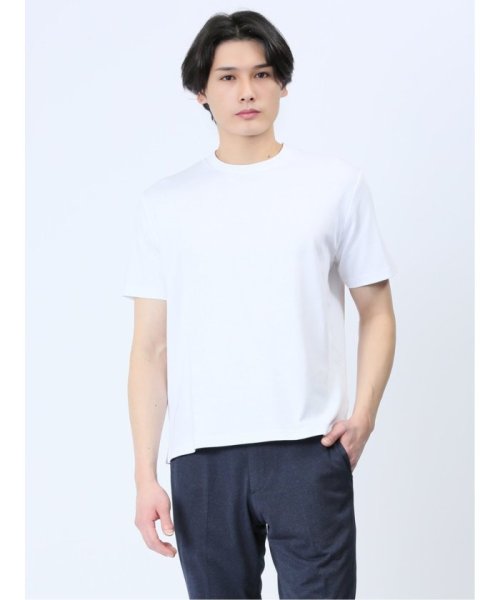 m.f.editorial(エムエフエディトリアル)/【DRESS T－SHIRT】綿ストレッチ クルーネック半袖Tシャツ メンズ Tシャツ カットソー カジュアル インナー トップス ギフト プレゼント/ホワイト