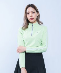 LANVIN SPORT(ランバン スポール)/脇シャーリングジップアップ長袖シャツ【吸汗/UV】/グリーン