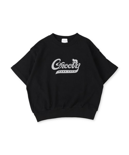GROOVY COLORS(グルービーカラーズ)/GROOVY PARK CAFE 裾リブTシャツ/ブラック