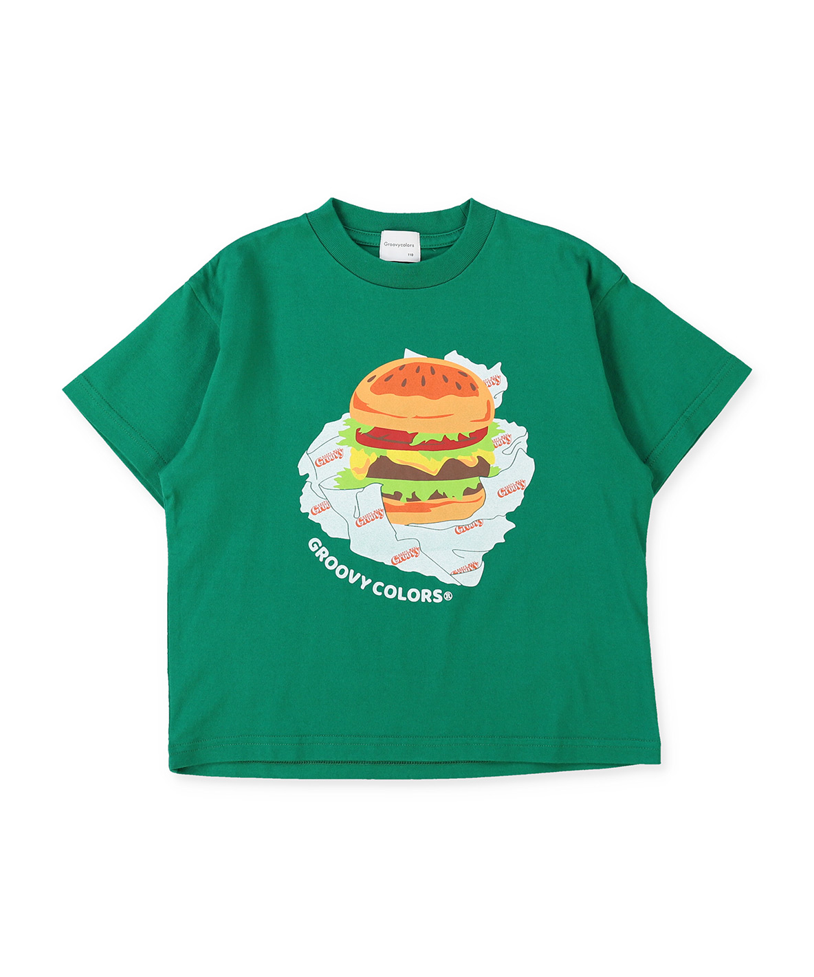 GROOVYCOLORS グルーヴィーカラーズ GROOVY COLORS HAMBURGER Tシャツ グリーン 130cm GROOVYCOLORS グルーヴィーカラーズ GROOVY COLORS HAMBURGER Tシャツ グリーン 130cm