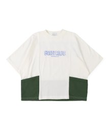 GROOVY COLORS(グルービーカラーズ)/切り替えWIDEシルエット Tシャツ/ホワイト