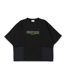 GROOVY COLORS(グルービーカラーズ)/切り替えWIDEシルエット Tシャツ/ブラック