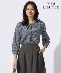 J.PRESS LADIES（LARGE SIZE）/【WEB限定カラーあり】ストライプジャカード フロントタック カットソー/505928402