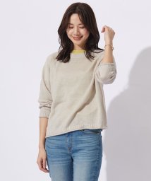 J.PRESS LADIES（LARGE SIZE）(J．プレス　レディス（大きいサイズ）)/【洗える・吸水速乾】MERCERIZED CORD LINEN ニット/ベージュ系