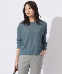 J.PRESS LADIES（LARGE SIZE）(J．プレス　レディス（大きいサイズ）)/【洗える・吸水速乾】MERCERIZED CORD LINEN ニット/ダルブルー系