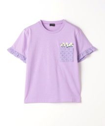 green label relaxing （Kids）(グリーンレーベルリラクシング（キッズ）)/TJ フラワーポケット Tシャツ 100cm－130cm/LILAC