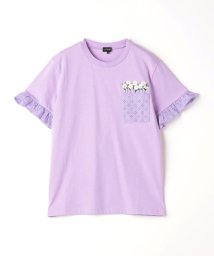 green label relaxing （Kids）(グリーンレーベルリラクシング（キッズ）)/TJ フラワーポケット Tシャツ 140cm－150cm/LILAC