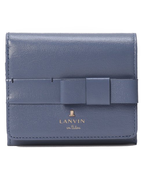 LANVIN en Bleu(BAG)(ランバンオンブルー（バッグ）)/シャリテ 内BOX二つ折り財布/ブルー