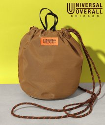 UNIVERSAL OVERALL(ユニバーサルオーバーオール)/【UNIVERSAL OVERALL/ユニバーサルオーバーオール】ショルダーバッグ 巾着バッグ  ロゴ ミニバッグ フェス アウトドア UVO－023A/ベージュ