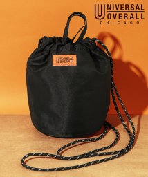 UNIVERSAL OVERALL(ユニバーサルオーバーオール)/【UNIVERSAL OVERALL/ユニバーサルオーバーオール】ショルダーバッグ 巾着バッグ  ロゴ ミニバッグ フェス アウトドア UVO－023A/ブラック 