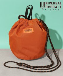UNIVERSAL OVERALL(ユニバーサルオーバーオール)/【UNIVERSAL OVERALL/ユニバーサルオーバーオール】ショルダーバッグ 巾着バッグ  ロゴ ミニバッグ フェス アウトドア UVO－023A/オレンジ