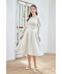 tocco closet(トッコクローゼット)/パールビット付きラメツイードタックフレアスカート/Ivory