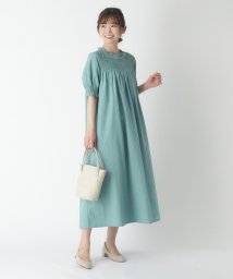  LAURA ASHLEY/シャーリングスモックワンピース/506001776