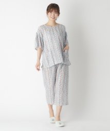  LAURA ASHLEY/【一部店舗限定/楊柳生地/上下セット/着回し】エルシング ストライプ柄 リラックスウェア/506001960