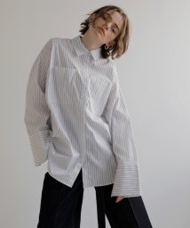 MIELI INVARIANT(ミエリ インヴァリアント)/Stripe Wide Shirt/ホワイト
