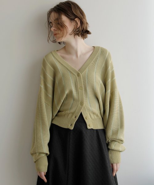 MIELI INVARIANT(ミエリ インヴァリアント)/Sheer Stripe Cardigan/その他