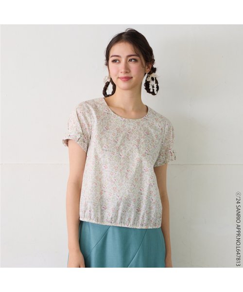 【サンリオキャラクター×リバティプリント】リボン袖ブラウス 着用サイズ 予めご了承ください