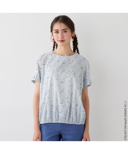 【サンリオキャラクター×リバティプリント】リボン袖ブラウス 着用サイズ 予めご了承ください