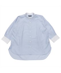 TOKYO SHIRTS/【ECOVERO(TM)】 BIGシルエット スタンド衿 七分袖 カジュアルシャツ/506002420