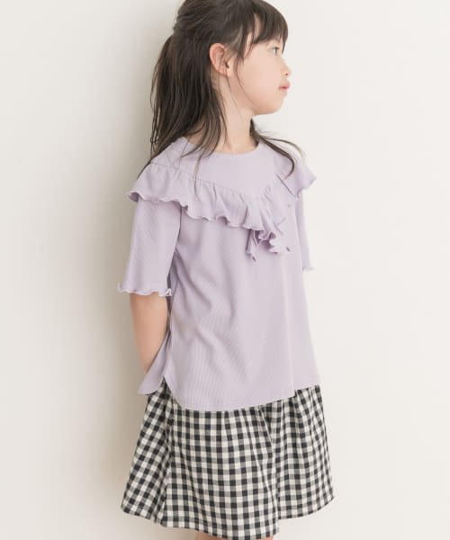 URBAN RESEARCH DOORS（Kids）(アーバンリサーチドアーズ（キッズ）)/メローフリルリブTシャツ(KIDS)/PURPLE