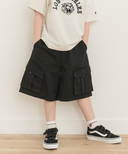 URBAN RESEARCH DOORS（Kids）(アーバンリサーチドアーズ（キッズ）)/6分丈カーゴショーツ(KIDS)/BLACK