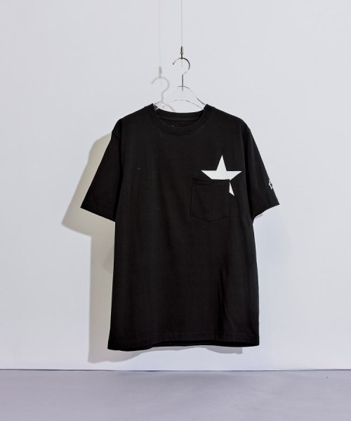 tk.TAKEO KIKUCHI(ティーケー　タケオキクチ)/スタープリント半袖Tシャツ/ブラック（019）