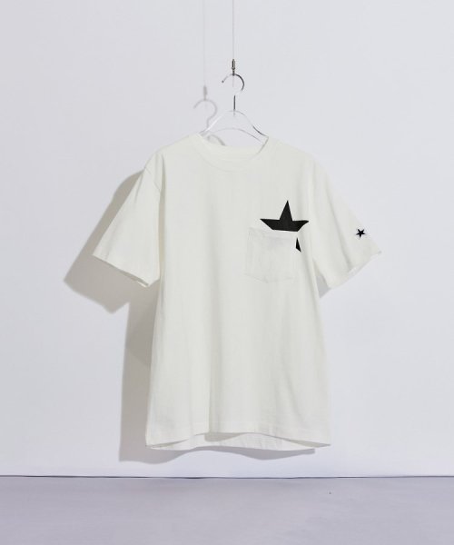 tk.TAKEO KIKUCHI(ティーケー　タケオキクチ)/スタープリント半袖Tシャツ/ホワイト（001）
