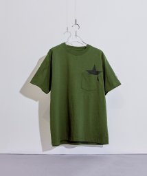 tk.TAKEO KIKUCHI(ティーケー　タケオキクチ)/スタープリント半袖Tシャツ/グリーン（024）