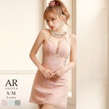 Rew-You/キャバドレス ミニ ツイード カラーツイード 小さいサイズ 高級ドレス エンジェルアール かわいい ビジュー セクシー 人気 AngelR AngelR エンジ/505744701