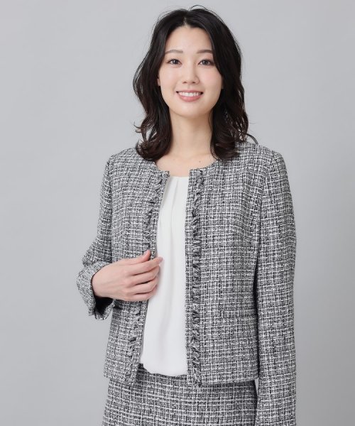 【セレモニースーツ】ラメツイード ノーカラージャケット Mサイズ着用 ＊＊＊＊＊＊＊＊＊＊＊＊＊＊＊＊＊＊＊＊＊＊