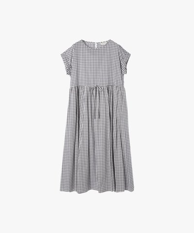 WEB限定 WU23 DRESS ニューギンガムロングドレス