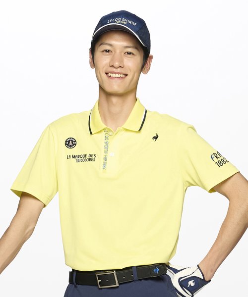 le coq sportif GOLF (ルコックスポルティフ（ゴルフ）)/【ストレッチフォーサー】ベーシックデザイン半袖ポロシャツ/イエロー