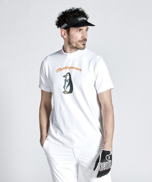Munsingwear(マンシングウェア)/【限定｜ENVOY】3 Colors Penguin Logo ビックモチーフモックネックシャツ/ホワイト