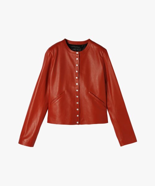 CU32 VESTE レザーカーディガンプレッション(505987678 