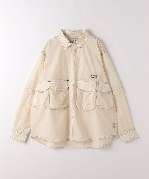 green label relaxing(グリーンレーベルリラクシング)/＜GRAND CANYON＞2WAY ナイロン キャンプ シャツ/OFFWHITE