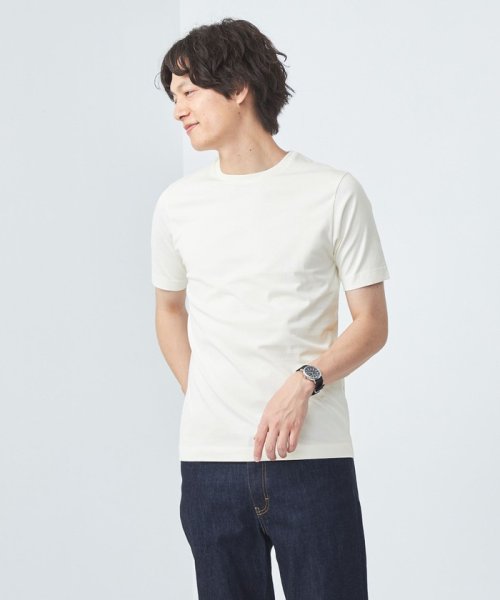 green label relaxing(グリーンレーベルリラクシング)/スパニッシュピマ ミックス クルーネック Tシャツ/OFFWHITE