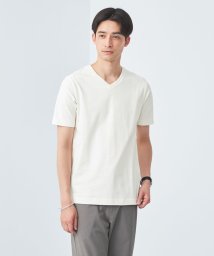 green label relaxing(グリーンレーベルリラクシング)/スパニッシュピマ ミックス Vネック Tシャツ/OFFWHITE