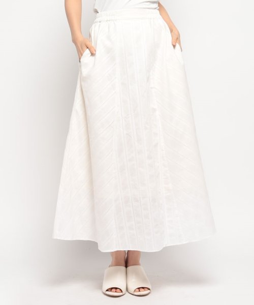 offprice.ec(offprice ec)/【Maison Echelle/メゾンエシェル】ハシゴストライプスカート/WHITE