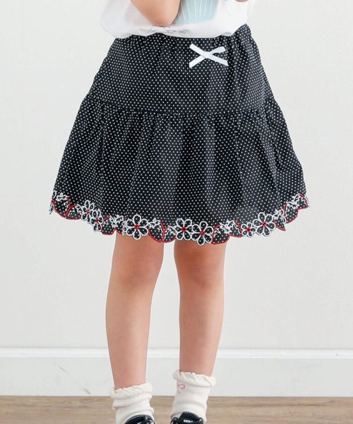 セール】【お揃い】花柄裾刺しゅうスカラップスカパン(90~140cm  