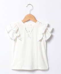 mezzo piano/ネックレス刺しゅう　肩開き2wayテレコTシャツ/505999312