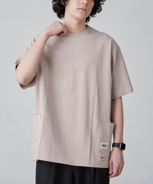 coen(coen)/USAコットンガーデンポケットTシャツ/BEIGE