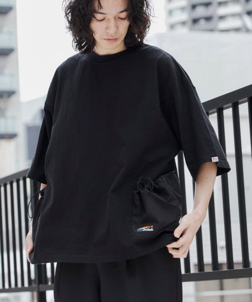 coen(coen)/＜Parknik＞サイドポケットビッグTシャツ/BLACK