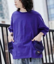 coen(coen)/＜Parknik＞サイドポケットビッグTシャツ/PURPLE