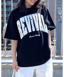 RAD CHAMP(ラッドチャンプ)/REVIVAL 発泡PT ビッグシルエットTシャツ/ブラック