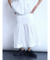 LASUD(ラシュッド)/異素材タックデザインスカート/オフホワイト