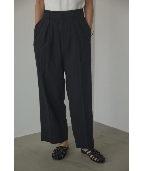BLACK BY MOUSSY(ブラックバイマウジー)/cotton linen tuck pants/BLK