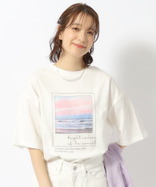 SHOO・LA・RUE(シューラルー)/【洗える/プチプラ/綿100％】グラフィック半袖ゆるTシャツ/ホワイト（101）