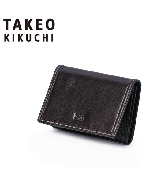 TAKEO KIKUCHI(タケオキクチ)/タケオキクチ 名刺入れ 名刺ケース カードケース メンズ ブランド レザー 本革 TAKEO KIKUCHI 726612/ブラック